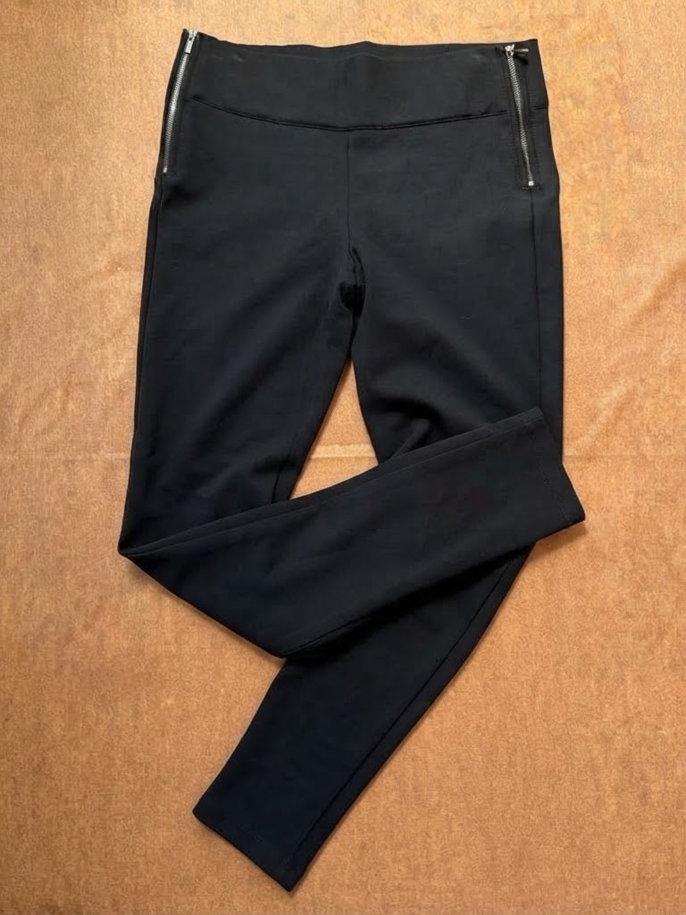 Zara Black Leggings with Zip Pocket Accents